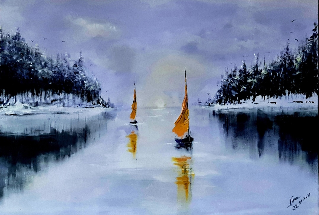 ArteDiAlina.com painting: Slow sailing